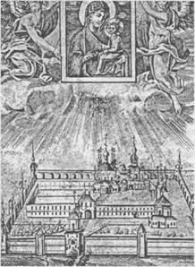 Изображение Тихвинского монастыря. Фотография с гравюры 1852 г.