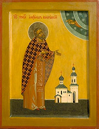 Икона Святого праведного Александра Вологодского находится в храме святого праведного Лазаря Четверодневного в Вологде