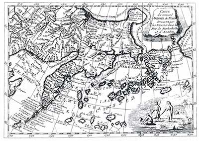 Карта нового Северного Архипелага изобретенного российскими мореплавателями в Камчатских и Анадырских морях