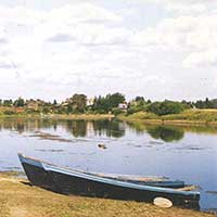 Вид на село Новленское с реки