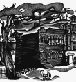 Деревянные дома на улице Гоголя  1971 //Г. и Н.Бурмагины. Гравюры на дереве. – Л., 1978