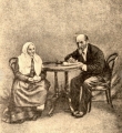 Е. В. Барсов и сказительница И. А. Федосова. 1896 г.Источник: https://library.vladimir.ru