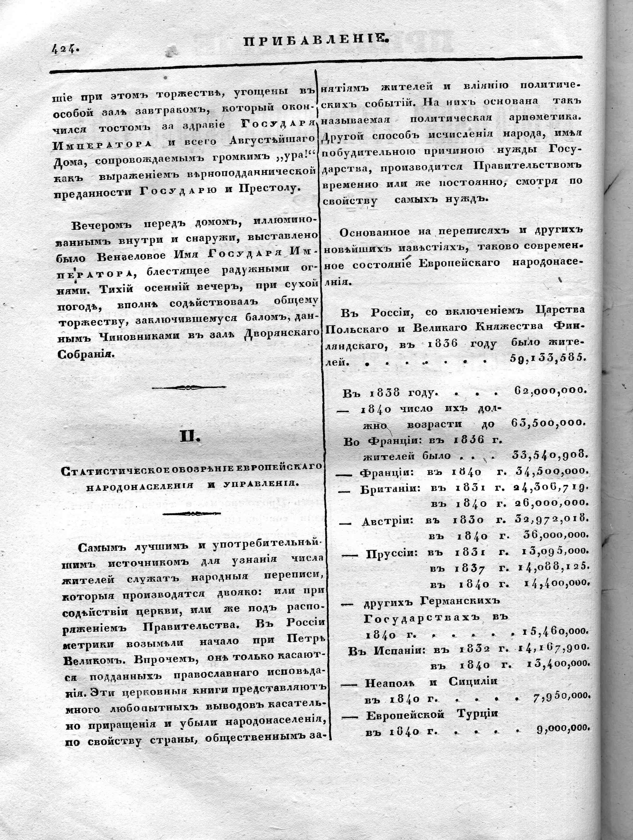 Вологодские губернские ведомости. Газета. 1844 год, Неофициальная часть:  №42 страница 1